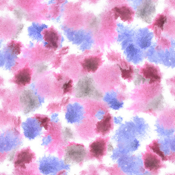 Abstract watercolor seamless background with Mottled Lavender Coloured, Magenta and Blue colored jn white. - Фото, зображення