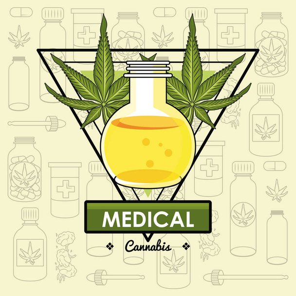 Conceito médico de cannabis
 - Vetor, Imagem