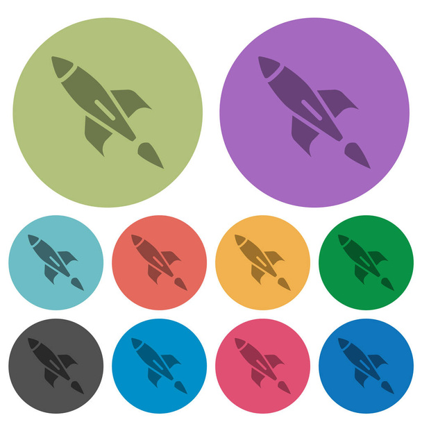 Raketenfarbe dunklere flache Symbole - Vektor, Bild