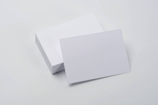 Taco of cards blank for presentations on white background - Foto, Bild