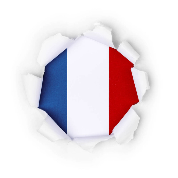 Французский флаг через бумагу
. - Фото, изображение
