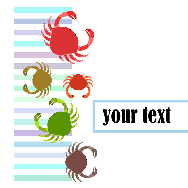 Crabs. Seafood. Vector illustration of a sea animal. - ベクター画像