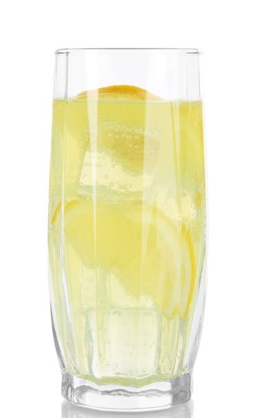 Delicious lemonade isolated on white - Foto, afbeelding