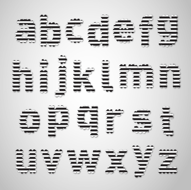 Strip pattern alphabet set - Διάνυσμα, εικόνα