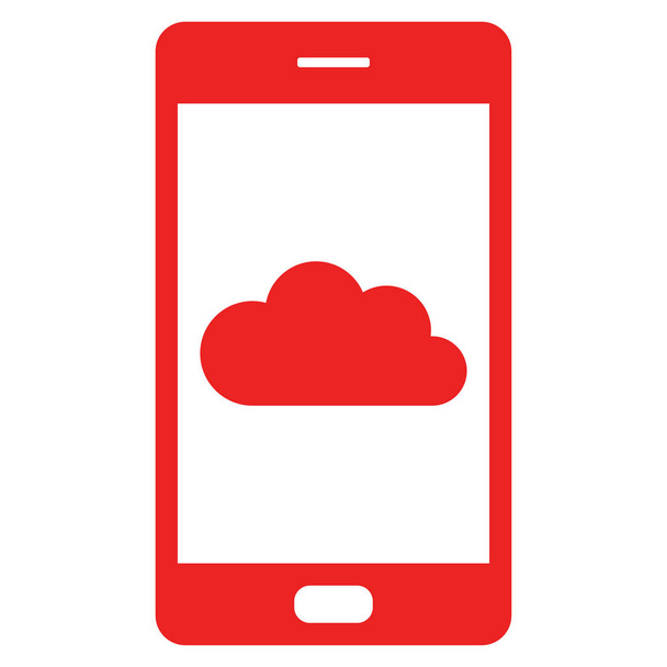 Cloud en smartphone - Vector, afbeelding