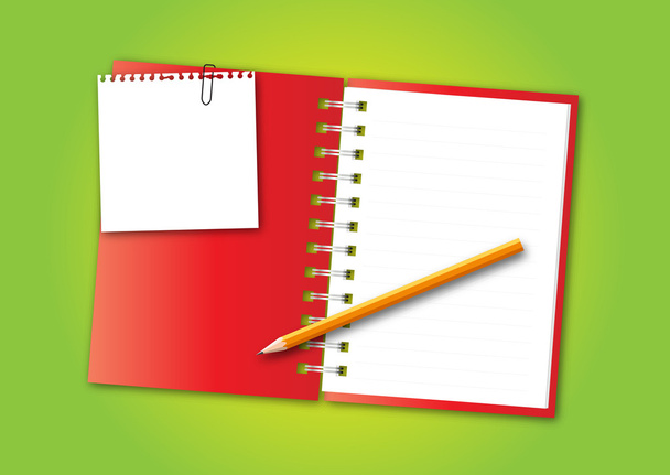 Notebook with pencil - Vector, Imagen