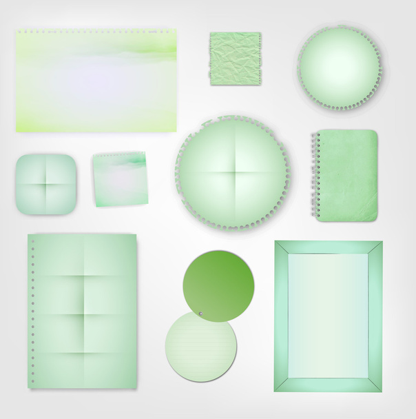Set of Green Paper - Vector, Image