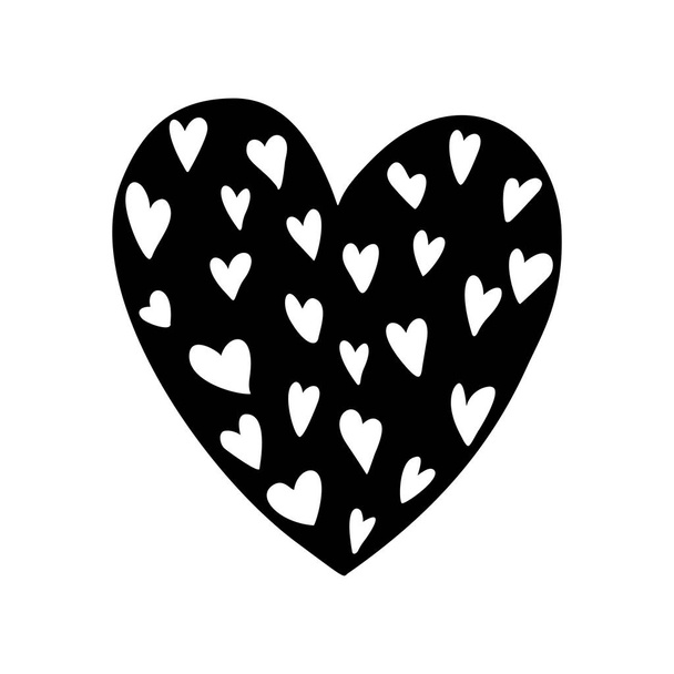 Велика чорна рука намальована серце
 - Вектор, зображення
