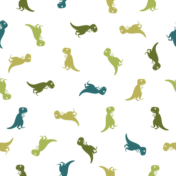 緑の恐竜のシームレスなパターン  - ベクター画像