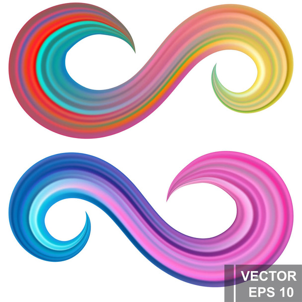 Smear brush. Acrylic bulk paint. For your design. Curl. Bright. - Vector, Image