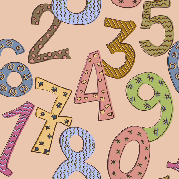 funny numbers seamless pattern - Вектор,изображение