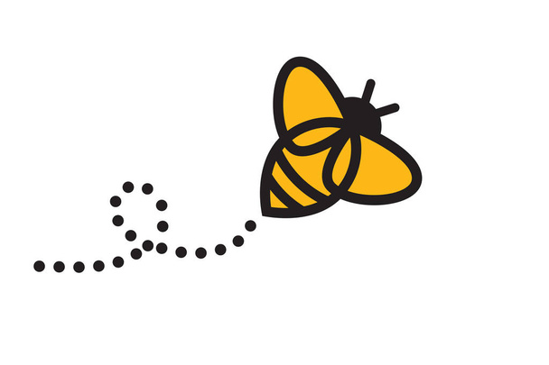 蜂ロゴテンプレートベクトルアイコンイラストデザイン、ハイブロゴタイプコンセプト、蜂ロゴデザイン、蜂ロゴ、蜂パッケージデザインのコンセプト。フライングミツバチ、ミツバチロゴベクトルを持つベクトルロゴタイプ,  - ベクター画像