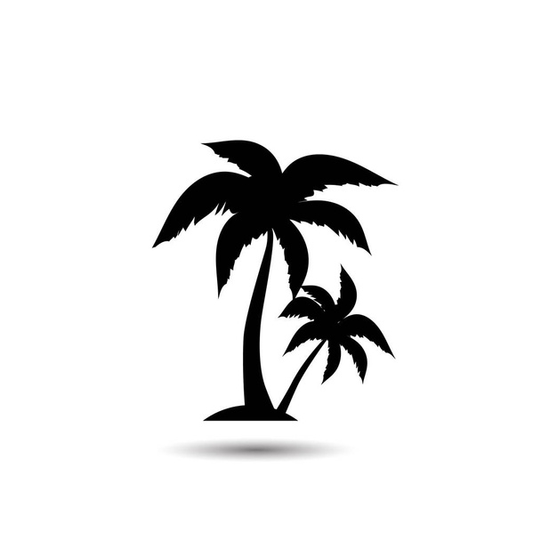 Palm Tree silhouet pictogram. eenvoudige platte vector - Vector, afbeelding