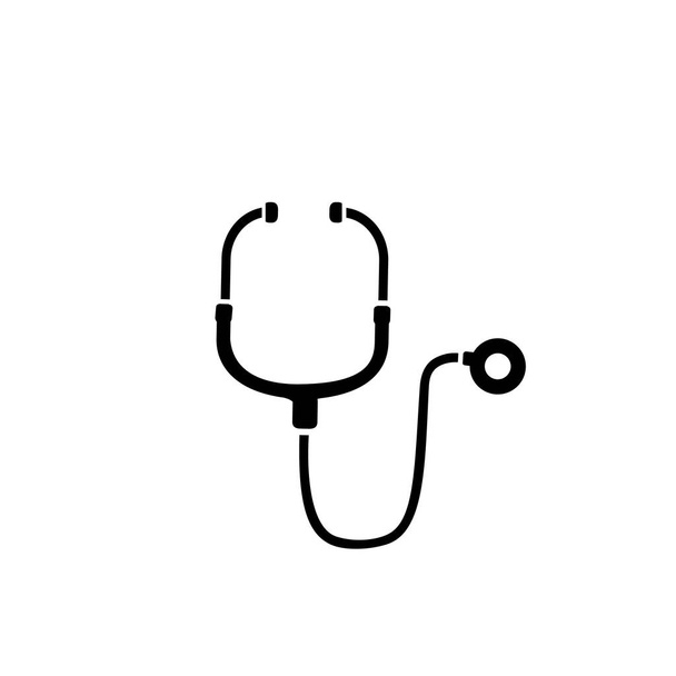 Abstraktes medizinisches Symbol mit Stetheskop, Vektorabbildung auf weißem Hintergrund - Vektor, Bild