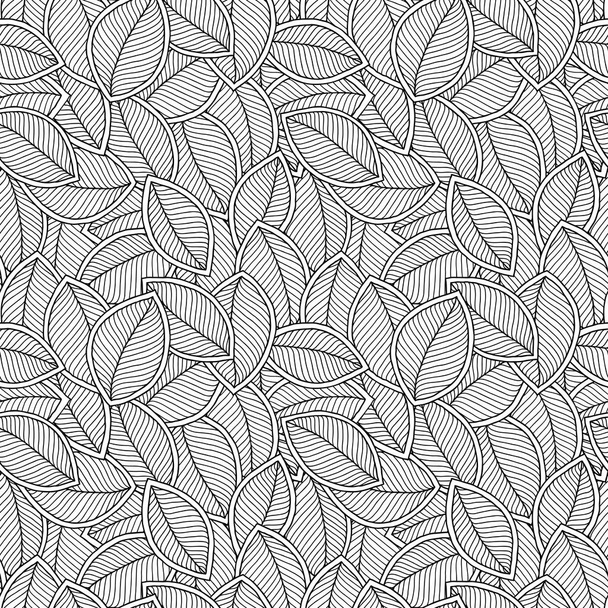 Leaves coloring book pages. Hand drawn artwork. - Vector, imagen