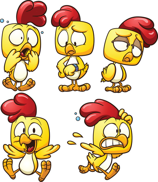 漫画の鶏 - ベクター画像