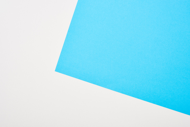 top view of geometric blue and white background - Zdjęcie, obraz