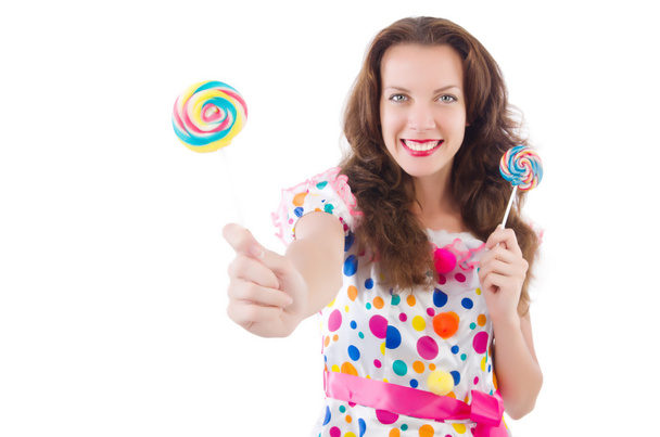 Woman with lollipops - Foto, afbeelding