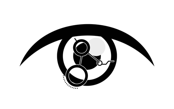 ojo humano con ilustración de vectores de circuito
 - Vector, Imagen