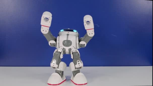 Humanoid robot is moving in science laboratory - Footage, Video