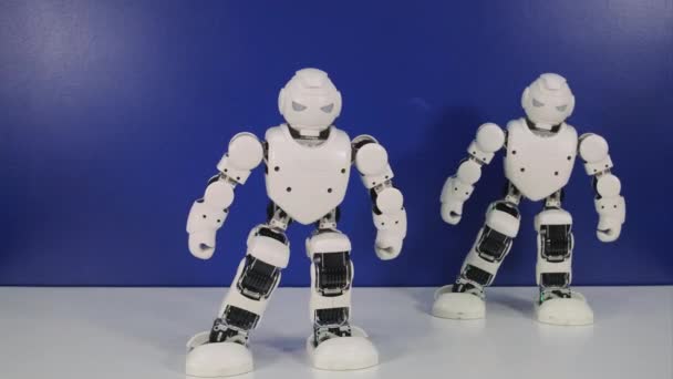 Two robots are dancing synchronically in lab - Footage, Video