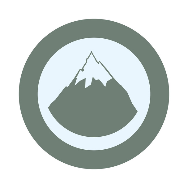 montaña alpina con ilustración de vectores de nieve
 - Vector, imagen