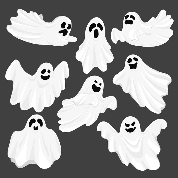 Whisper Ghost cartoon isolated on dark background. character Cos - Vektori, kuva
