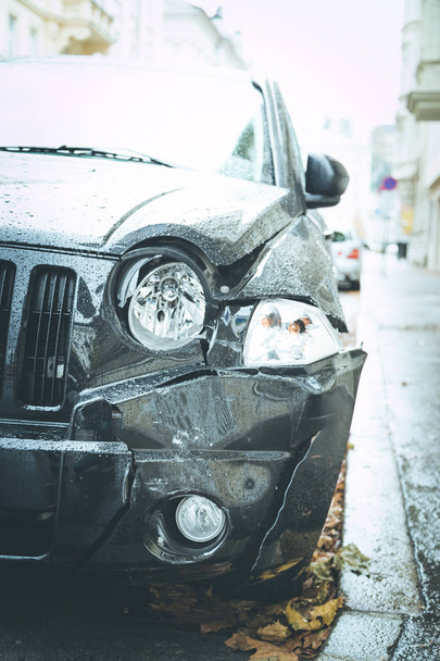 broken car  on background,close up - Foto, afbeelding