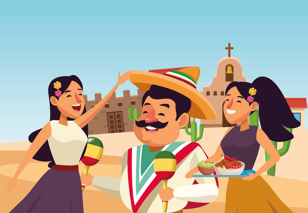 Мексиканская традиционная карикатура
 - Вектор,изображение