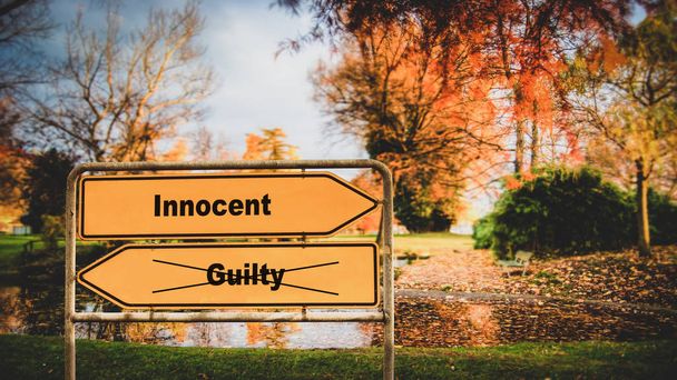 Street Sign Innocent versus Guilty - Photo, Image