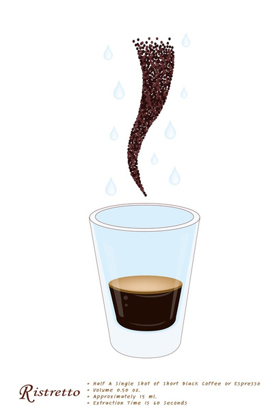 jediné ristretto kávy v sklenice - Vektor, obrázek
