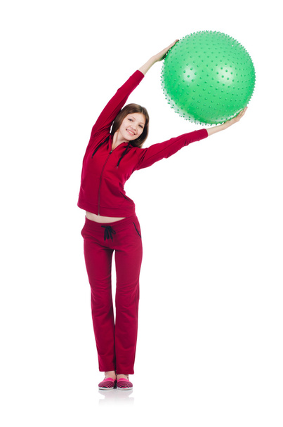 Giovane donna con palla esercizio
 - Foto, immagini