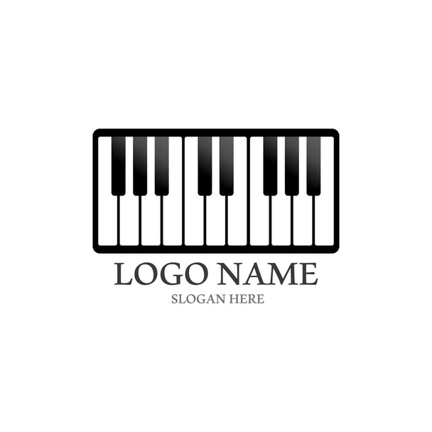 Piano icon vector ilustration template logo - Vector, Image