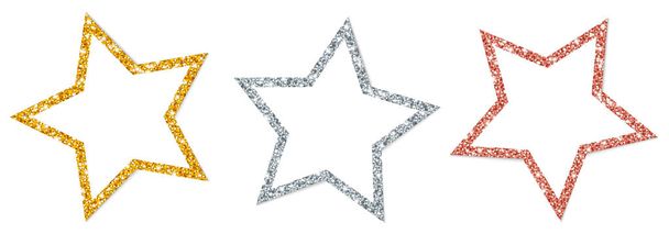 Набор из трех звезд "Серебряной меди"
 - Вектор,изображение
