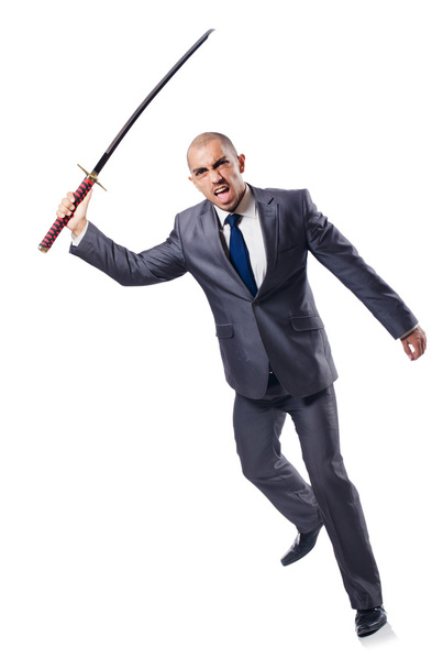 Businessman with sword - Zdjęcie, obraz