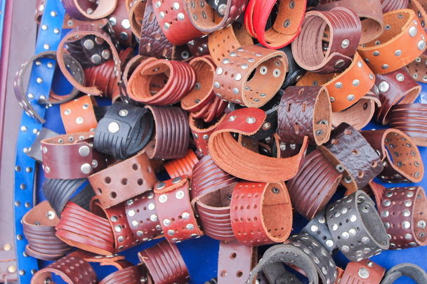 Leather Bracelets Background Modern - Фото, изображение
