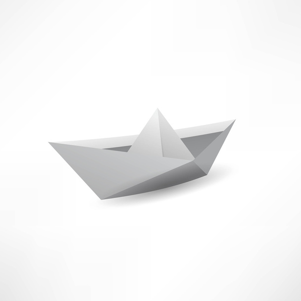 Χαρτοπλοίο Origami απομονωμένο σε λευκό φόντο. - Διάνυσμα, εικόνα
