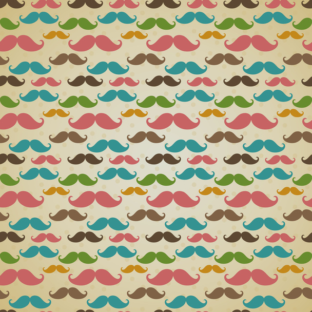 Seamless pattern with mustache - Vector, Image