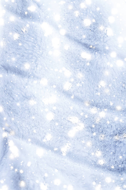 Holiday winter background, luxury fur coat texture detail and gl - Photo, Image