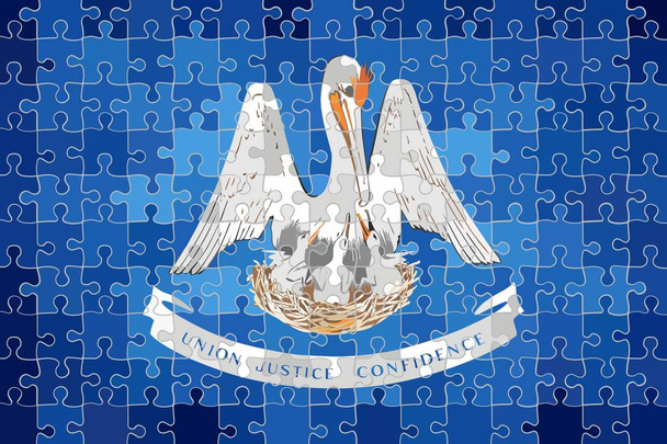 Louisiana flag made of puzzle background - Illustration - Vector, Image