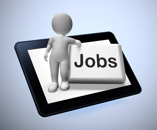Ikona koncepcji zatrudnienia oznacza karierę lub pozycję w zatrudnieniu-3D  - Zdjęcie, obraz
