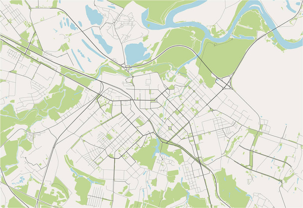 Ryazan şehrinin haritası, Rusya - Vektör, Görsel