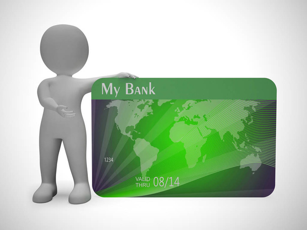 Ícone de pagamentos de cartão de crédito mostra finanças de varejo - ilustração 3d
 - Foto, Imagem