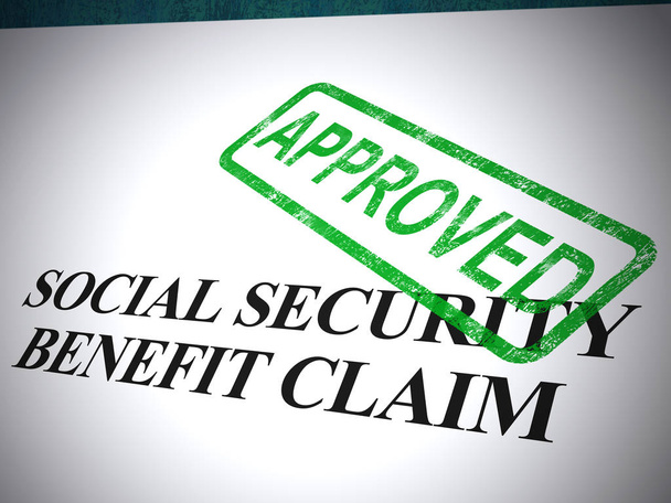 Social security benefit claim approved or endorsed - 3d illustra - Photo, Image