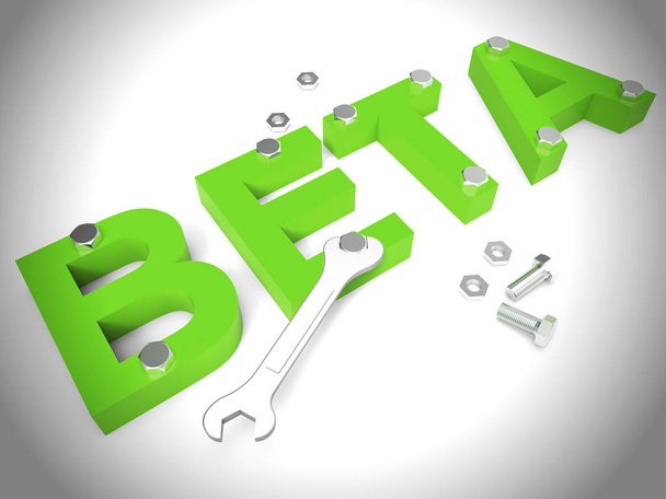 Beta version concept icon used for demos or test software - 3d i - Photo, Image