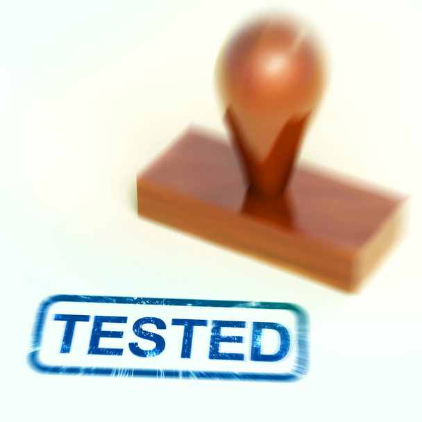 Test edilmiş damga onaylı ve izin verilen anlamına gelir - 3d illustrati - Fotoğraf, Görsel