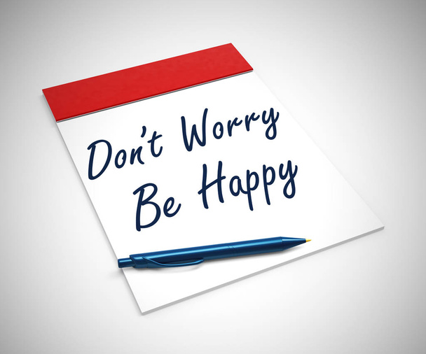 No te preocupes ser feliz mensaje significa ir fácil y comportarse con calma - 3
 - Foto, Imagen