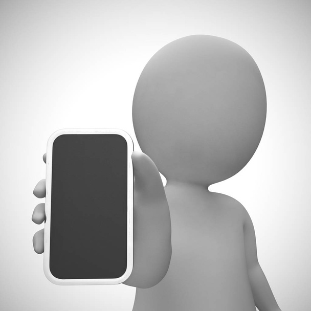 Smartphone or cellular mobile device for apps and internet - 3d  - Foto, Bild