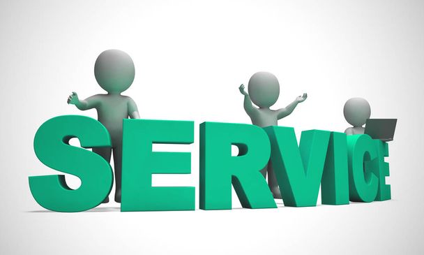 Service- oder Dienstleistungskonzept-Symbol zeigt Hilfestellung oder Hilfe - Foto, Bild