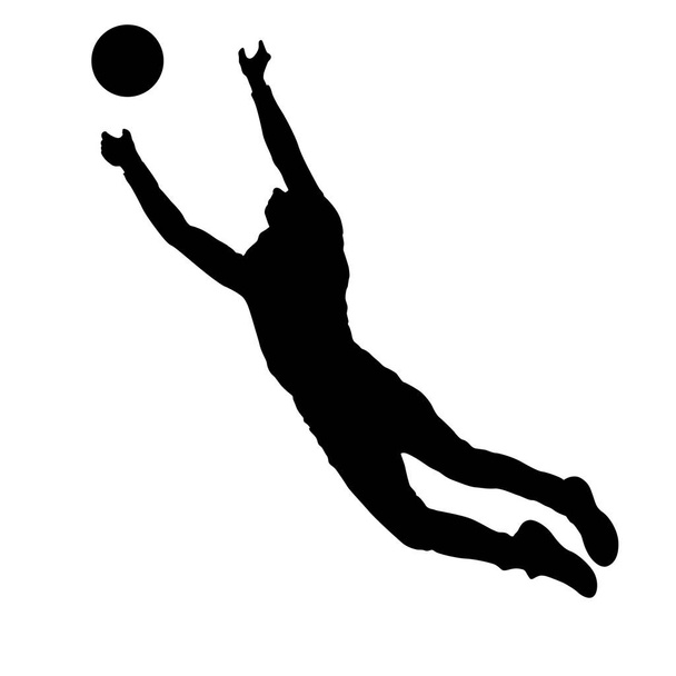 Acrobat skákající silueta na bílém pozadí - Vektor, obrázek